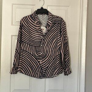 Animal print long sleeve blouse Large.